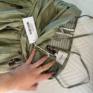 Reformation Kastoria Dress Iris Border Size 2, green, never worn